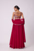 Crimson Red Lehenga Pants Set