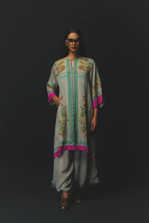 Grey Chiffon Co-Ord Set