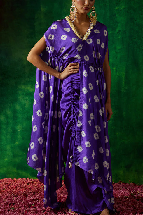 Shibori Wrap Paired With Skirt