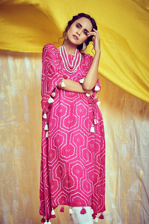 Cube Kaftan With Mala And Straight Pants