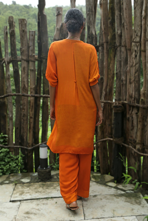 Orange Crepe Co-Ord Set