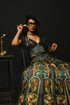 Charcoal Linen Satin Jacket Lehenga Set