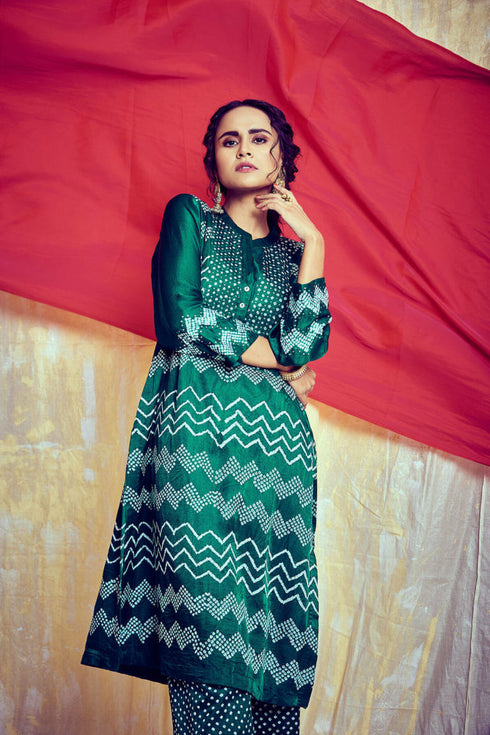 Bandhni Kurta With Pants