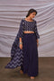 Zig-Zag Bandhani Cape Set With Flared Pants