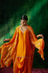 Bandhni Cape Set With Chanderi Kurta And Dhoti Skirt