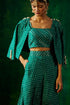 Short Bandhni Blazer With Bustier And Flared Pants
