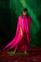 Bandhni Asymmetrical Cape With Drape Skirt