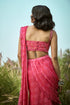 Pink Embroided Pre- Draped Saree and Blouse