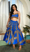 Night Bling : Electric Blue Embellished Half Lehenga