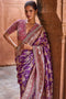 Purple Banarasi Saree Set