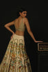 Beige Linen Satin & Tussar Lehenga Set