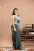 Velvet Pre Draped Saree with Blouse