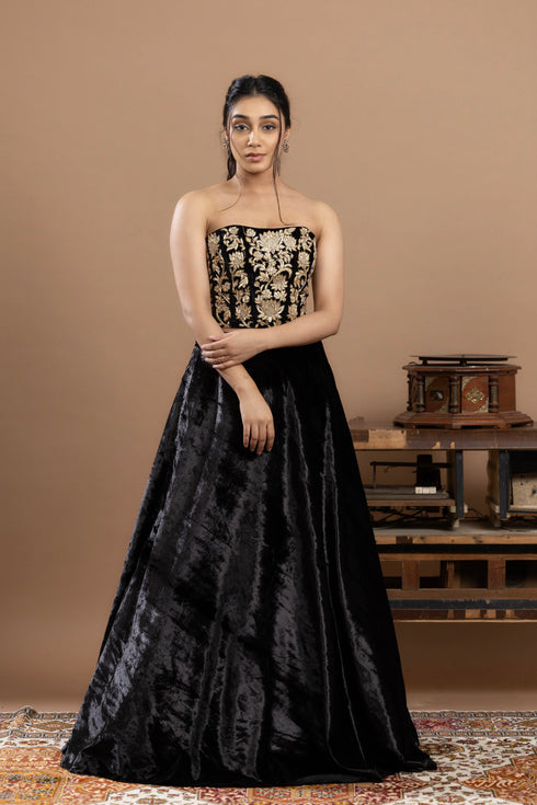 Velvet Skirt with Corset