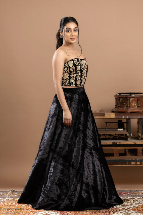 Velvet Skirt with Corset