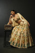 Beige Linen Satin & Tussar Lehenga Set