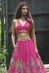 Pink Organza Printed Lehenga Set