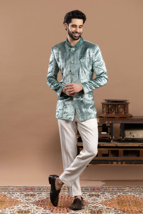 Cross-flap Jodhpuri with black pants