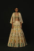 Beige Linen Satin & Tussar Lehenga Set