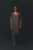 Navy Blue Crepe Textured Tunic Set