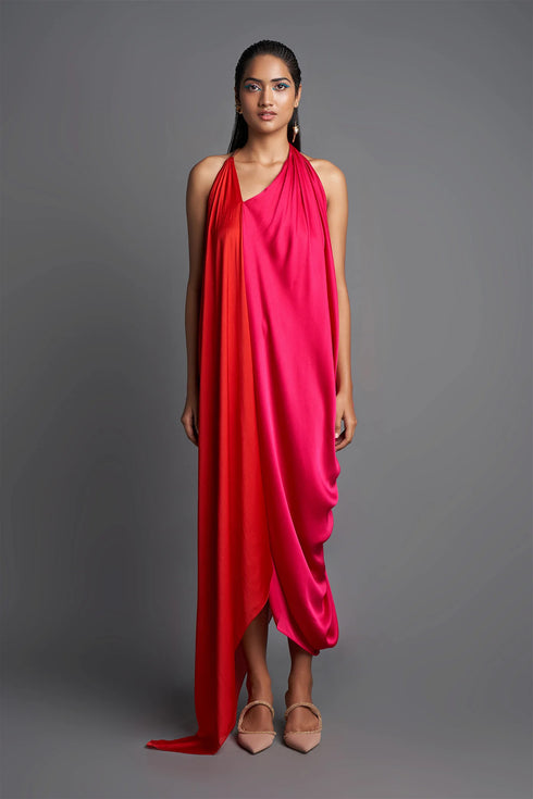 Asymmetric Draped Dress