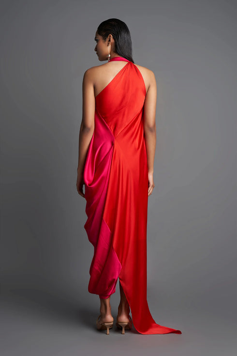 Asymmetric Draped Dress