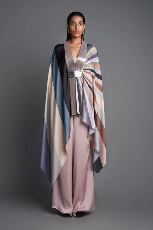 Metallic Draped Cape