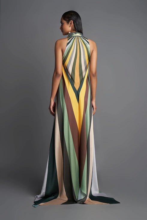 Metallic Draped Dress
