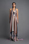 Metallic Draped Dress