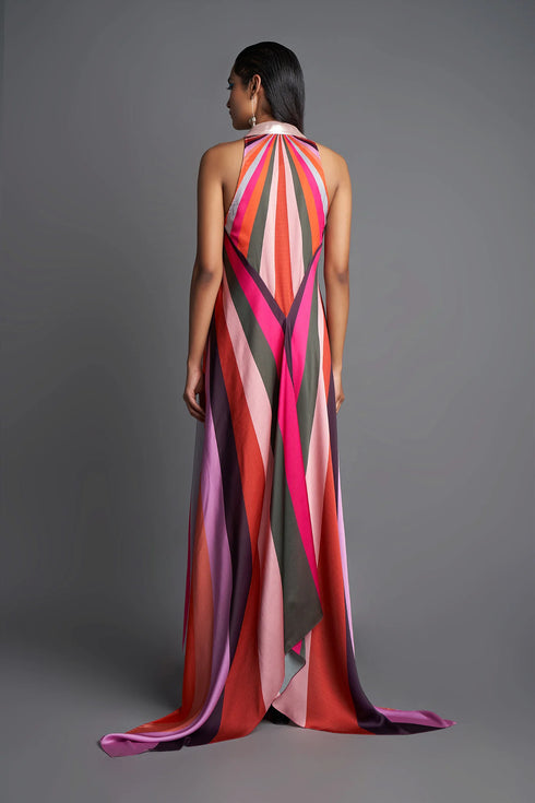 Metallic Draped Dress