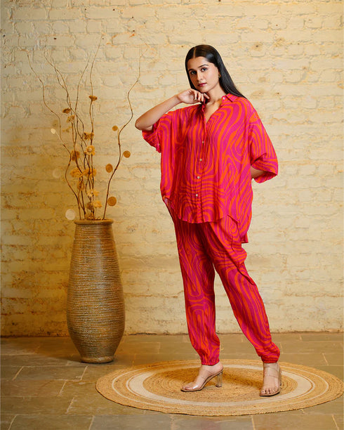 Athena Stripes Pink & Orange