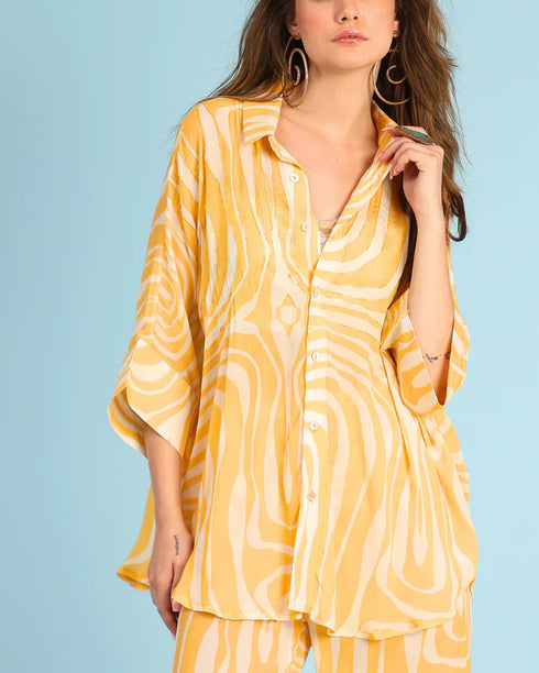 Athena Striped Yellow & White