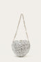 Isa Crystal Heart Clutch - Silver