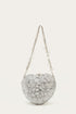 Isa Crystal Heart Clutch - Silver