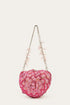 Isa Crystal Heart Clutch - Blush