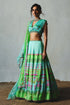 Aqua Chiffon Lehenga Set