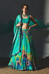Aqua Chiffon Lehenga Set