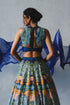Blue Chiffon Handwork Lehenga Set