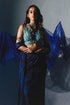 Blue Chiffon Pre-Draped Saree Set
