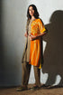 Orange Crepe & Linen Silk Handwork Co-Ord Set