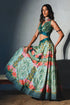 Bottle Green Chiffon Hand Embellished Lehenga Set