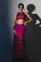 Pink Chiffon Pre-Draped Saree Set