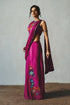 Pink Chiffon Pre-Draped Saree Set
