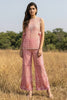 Peach Organza Jacket Pant Set