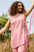 Peach Organza Jacket Pant Set