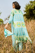 Aqua Green Printed Jacket Set