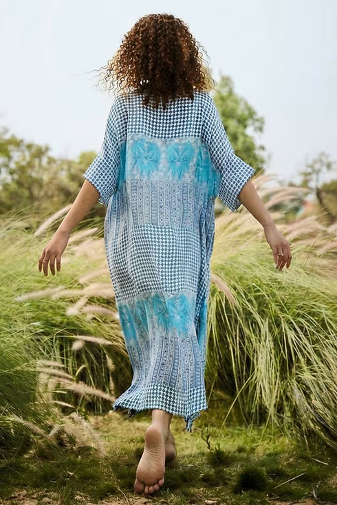 Printed Chiffon Kaftan