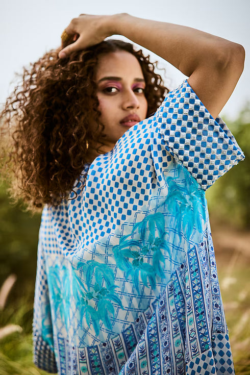 Printed Chiffon Kaftan