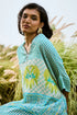 Printed Aqua Green Chiffon Kaftan