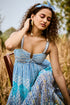 Blue Printed Organza Dress