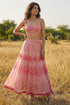 Peach Printed Lehanga